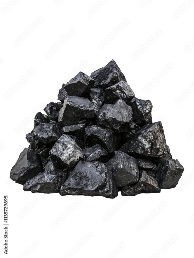A pile of coal, isolated on a transparent background, highlighting its texture and details, perfect for industrial, energy, or natural resource-themed designs. A pile of coal, isolated on a transparent background, highlighting its texture and details, perfect for industrial, energy, or natural resource-themed designs.