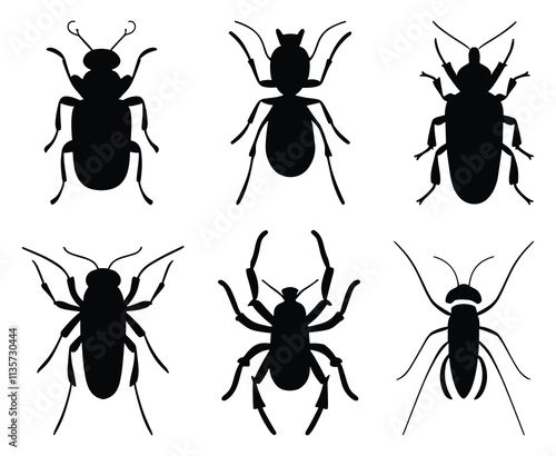 Insect silhouettes vector illustration