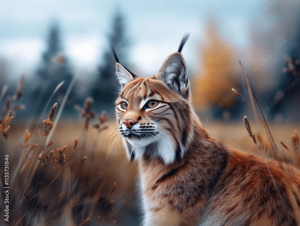 Bobcat, Wild Lynx Rufus, Temperate Forest Feline in Natural Habitat Bobcat, Wild Lynx Rufus, Temperate Forest Feline in Natural Habitat