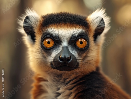 Lemur Wildlife Close Up, Tropical Primate in Forest