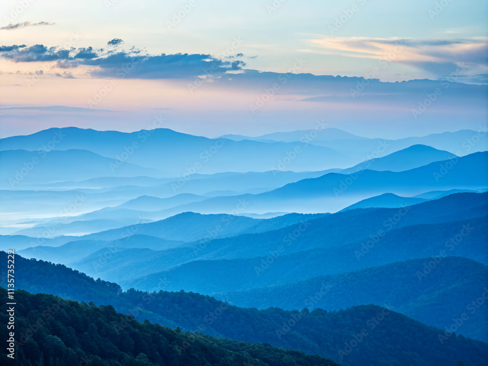 Fototapeta premium mountains in the fog. mountain, landscape, nature, sky, mountains, fog, sunset, sunrise, view, morning, hill, cloud, mist, clouds, forest, blue, misty, valley, horizon, beauty, peak, dawn, scenery, su