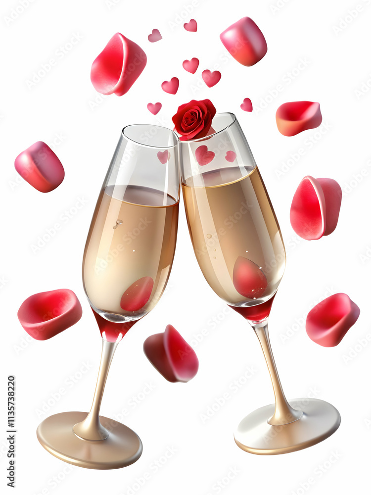 Luxurious Bokeh Digital Art Champagne Flutes Floating Rose Petals Copy Space Romantic Elegance Celebratory Gatherings Luxurious Bokeh Digital Art Champagne Flutes Floating Rose Petals Copy Space Romantic Elegance Celebratory Gatherings