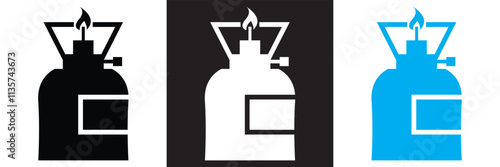 Gas stove icon. Vector illustration. isolated on white and black background. EPS 10