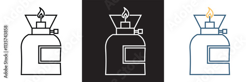 Gas stove icon. Vector illustration. isolated on white and black background. EPS 10