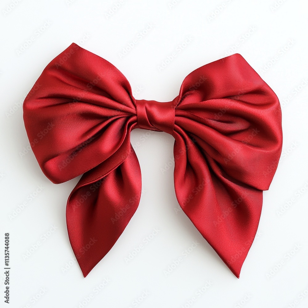 A vibrant red satin bow with a smooth texture, perfect for gifts, decorations, or fashion accessories. A vibrant red satin bow with a smooth texture, perfect for gifts, decorations, or fashion accessories.