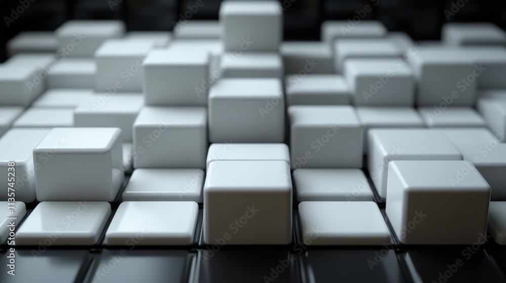 white cubes 3d rende white cubes 3d rende