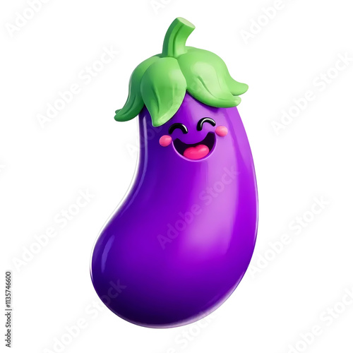 Cheerful Eggplant Icon photo