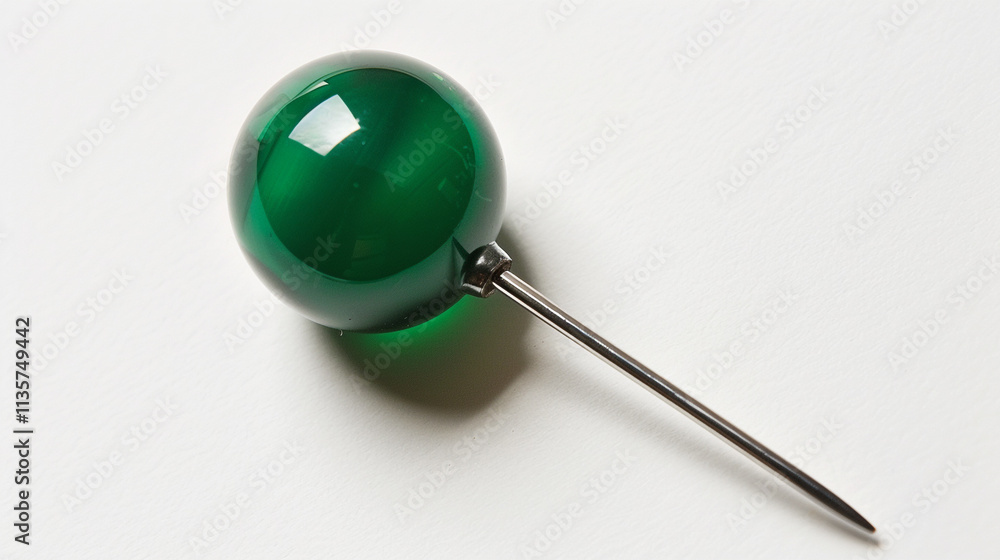 green push pin isolated on white green push pin isolated on white