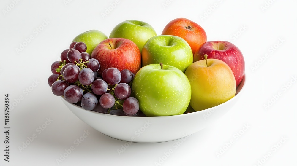 A bowl of mixed fruits, including apples and grapes. A bowl of mixed fruits, including apples and grapes.