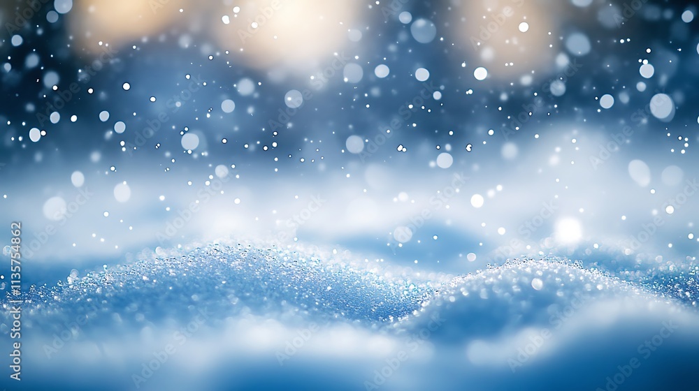 Naklejka premium Light blue background with bokeh lights color