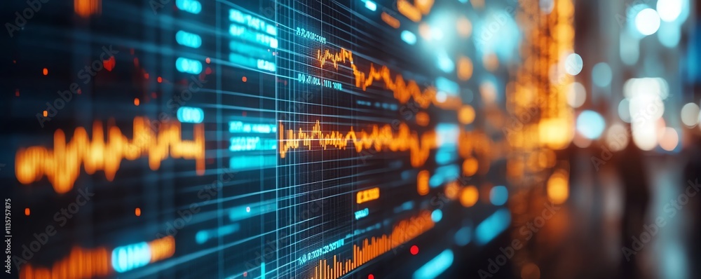 Robotic arm interacting with stock market charts, powered by AI artificial intelligence tools, to help investors automate trading decisions based on realtime data analysis Robotic arm interacting with stock market charts, powered by AI artificial intelligence tools, to help investors automate trading decisions based on realtime data analysis