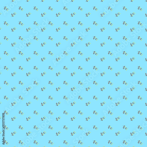 Tiny floral pattern Small flower wallpapers Simple spring flowers on a delicate blue background Country style
