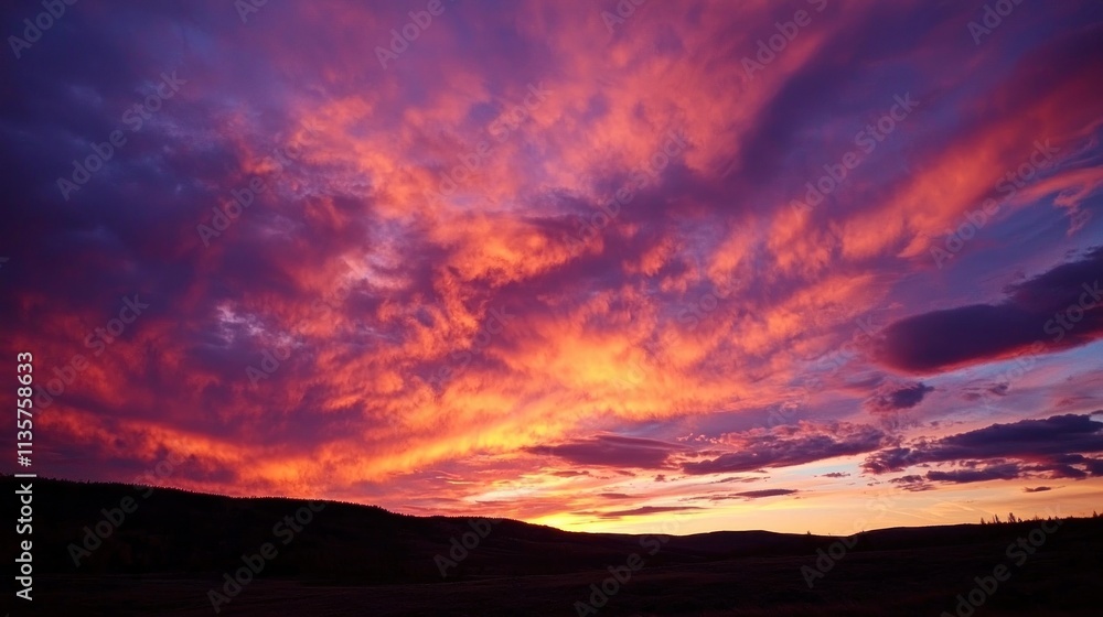A dramatic sunset with shades of orange, pink, and purple, as the sky transitions into dusk A dramatic sunset with shades of orange, pink, and purple, as the sky transitions into dusk