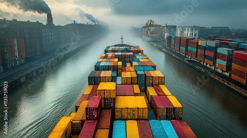 Wallpaper Mural container cargo freight ship Torontodigital.ca