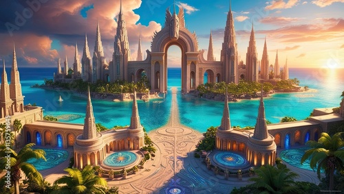 Atlantis, with its magnificent architecture and breathtaking scenery. photo