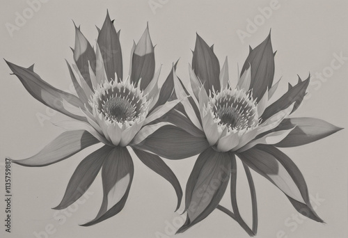 Drawing of night blooming cereus photo