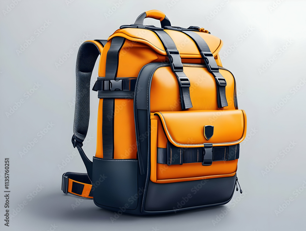 Orange Backpack 3D Illustration Orange Backpack 3D Illustration