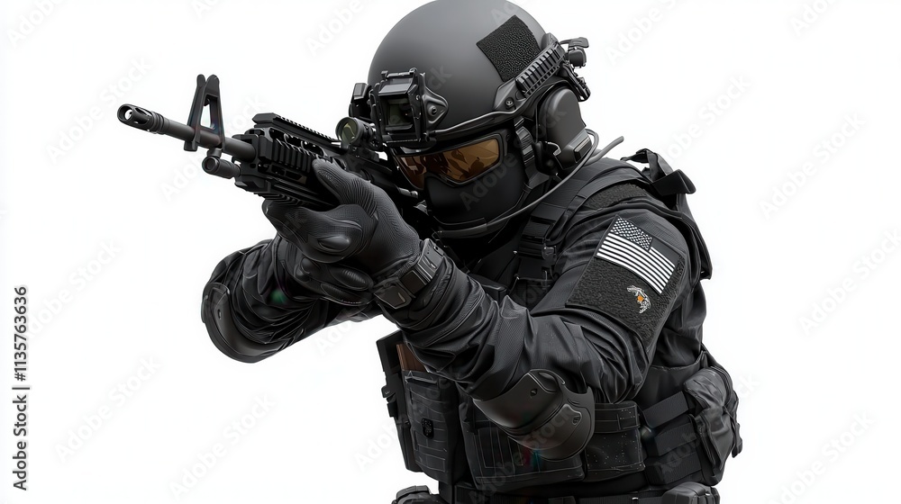 soldier in full uniform holding a rifle, isolated on white soldier in full uniform holding a rifle, isolated on white