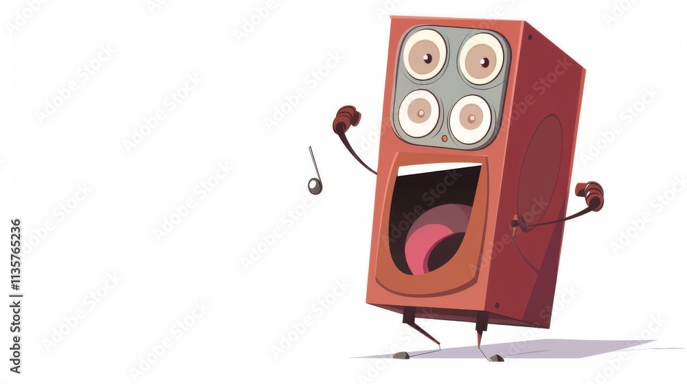 Speaker,cartoon, on white background Speaker,cartoon, on white background