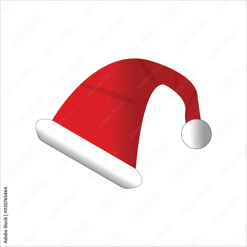 Vector Line Art Santa Claus Hat - Christmas Holiday Illustration Vector Line Art Santa Claus Hat - Christmas Holiday Illustration