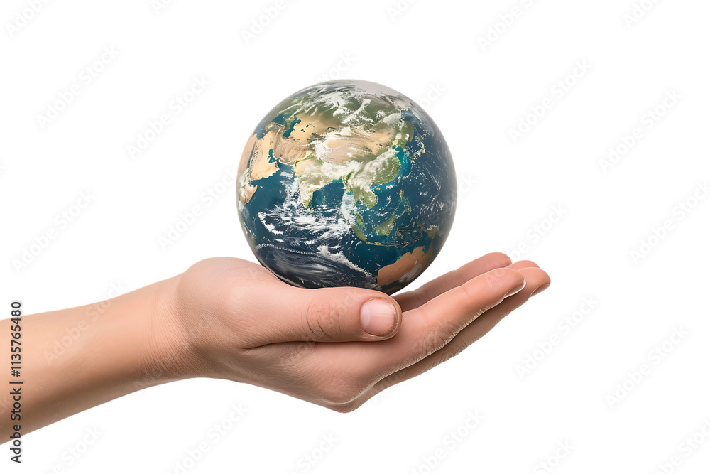 A Hand Holding the Earth, Isolated on a Transparent Background, Perfect for Environmental, Global, or Earth-Themed Designs A Hand Holding the Earth, Isolated on a Transparent Background, Perfect for Environmental, Global, or Earth-Themed Designs