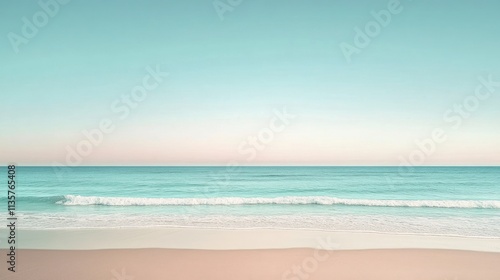 Serene ocean waves meet tranquil sandy beach