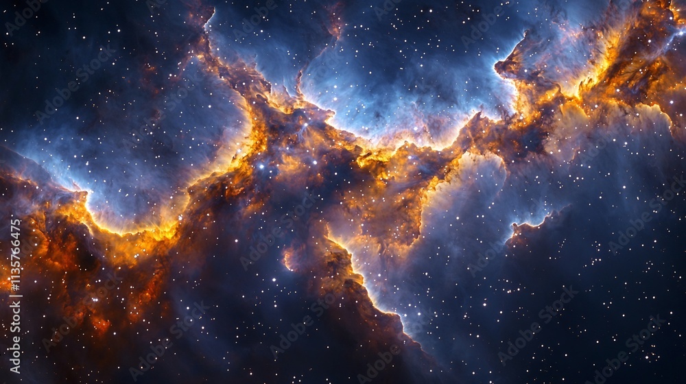Vibrant Cosmic Nebula Swirling Through Galactic Nursery in Deep Space Background Vibrant Cosmic Nebula Swirling Through Galactic Nursery in Deep Space Background