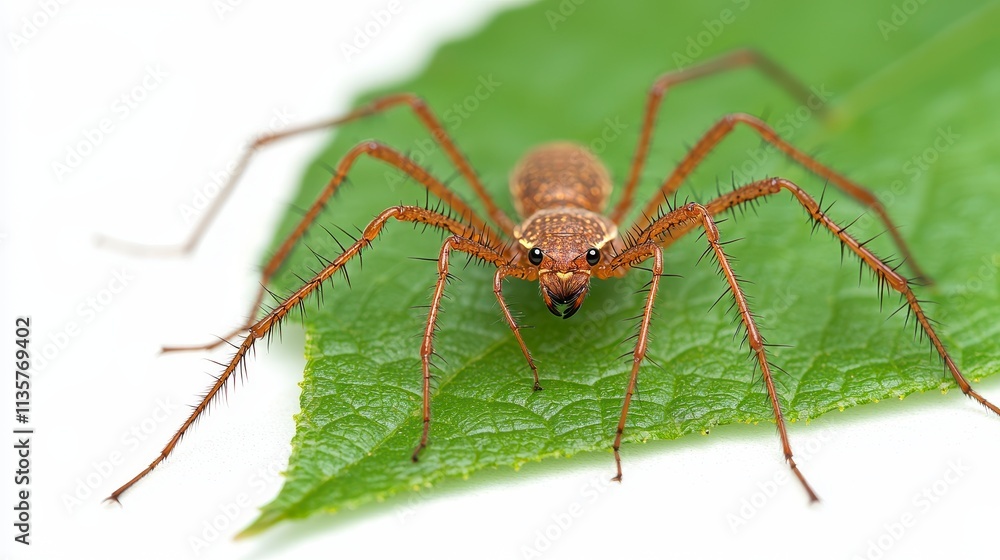 Spiny Spider on Green Leaf Close Up Macro Shot Spiny Spider on Green Leaf Close Up Macro Shot