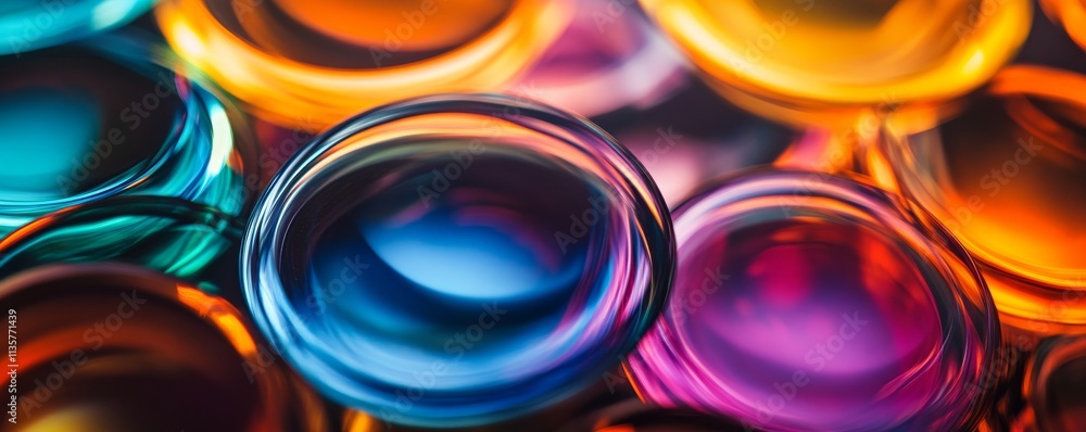 Vibrant abstract rings with multicolored bokeh Vibrant abstract rings with multicolored bokeh