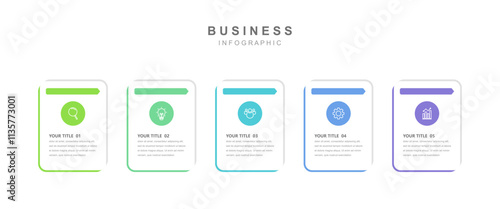 Timeline infographic template, business concept with 5 options simple design, workflow layout, colorful, icons, diagram, report, web design. Creative, vector