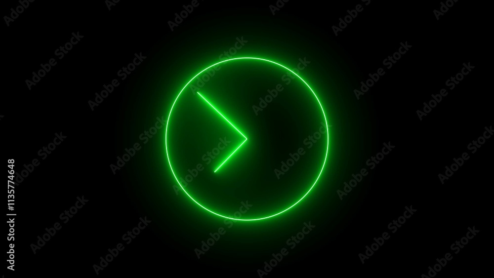 animated video in the form of a neon saber effect wall clock. 4k animated video in the form of a neon saber effect wall clock. 4k