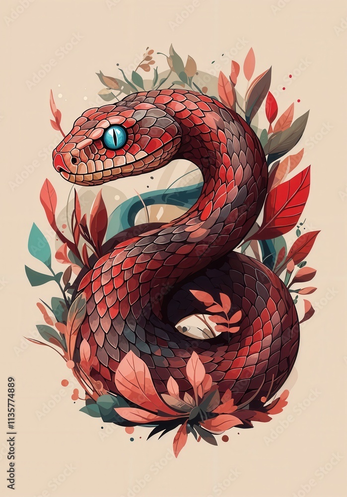 Obraz premium A Fantasy Snake in Abstract Splendor