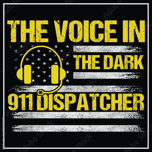 The Voice In The Dark 911 Dispatcher Usa Flag T-shirt Design, Dispatcher Shirt, Gift Gor Dispatcher
