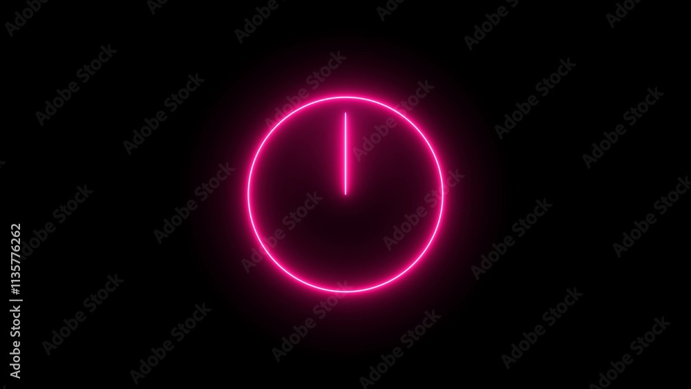 Light glowing clock icon. Neon time symbol, shining watch silhouette, Simple icon for websites, web design, mobile app, info graphics Light glowing clock icon. Neon time symbol, shining watch silhouette, Simple icon for websites, web design, mobile app, info graphics