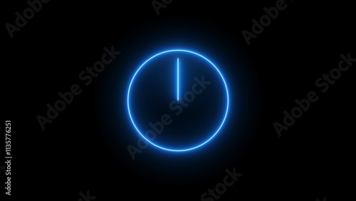 Light glowing clock icon. Neon time symbol, shining watch silhouette, Simple icon for websites, web design, mobile app, info graphics