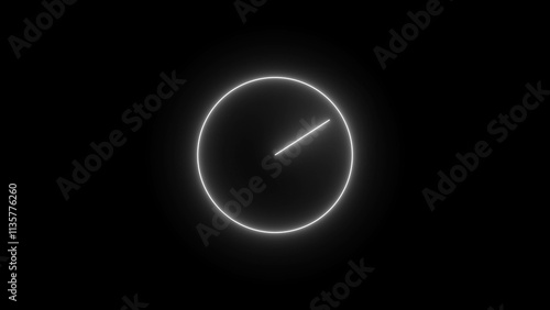 Light glowing clock icon. Neon time symbol, shining watch silhouette, Simple icon for websites, web design, mobile app, info graphics