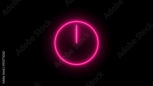 Light glowing clock icon. Neon time symbol, shining watch silhouette, Simple icon for websites, web design, mobile app, info graphics