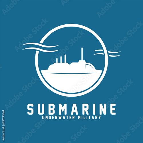 submarine logo vector illustration design. logo suitable for underwater tourism, restaurants, military and brand company photo