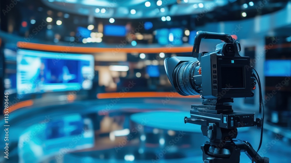 Professional Camera in a TV Studio Professional Camera in a TV Studio