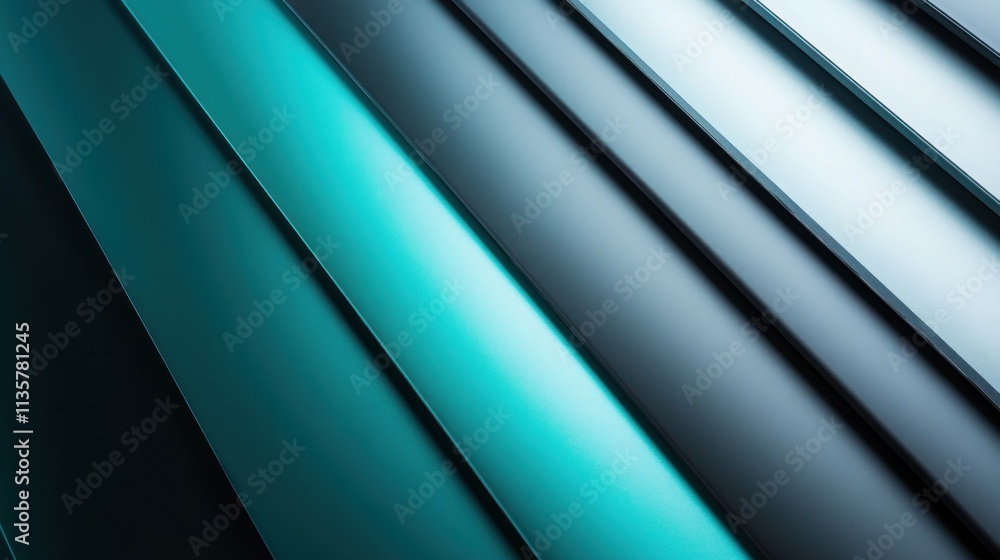 Obraz premium Abstract Diagonal Lines of Teal and Gray Shades