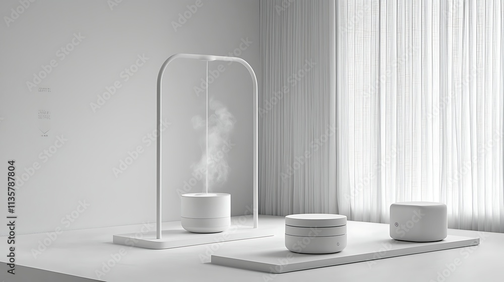 Minimalist White Home Diffuser   Humidifier Set