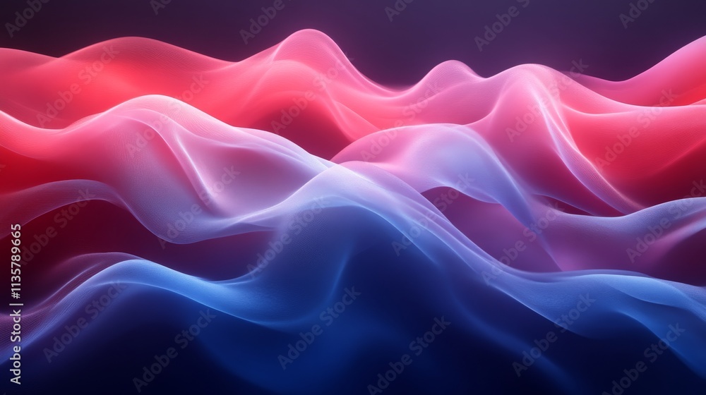 Abstract fluid waves of red and blue Abstract fluid waves of red and blue