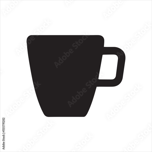 Coffee cup silhouette, Coffee and tea cups silhouette, Tea and coffee cup icon vector.