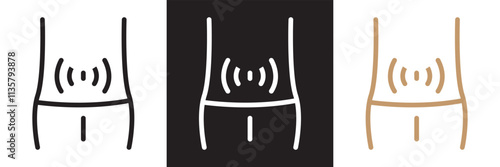 cramps stomach icon. Vector illustration. isolated on white and black background. EPS 10