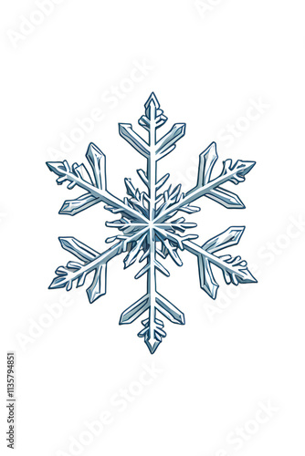 A blue snowflake on white; free. printable coloring page for kids.
