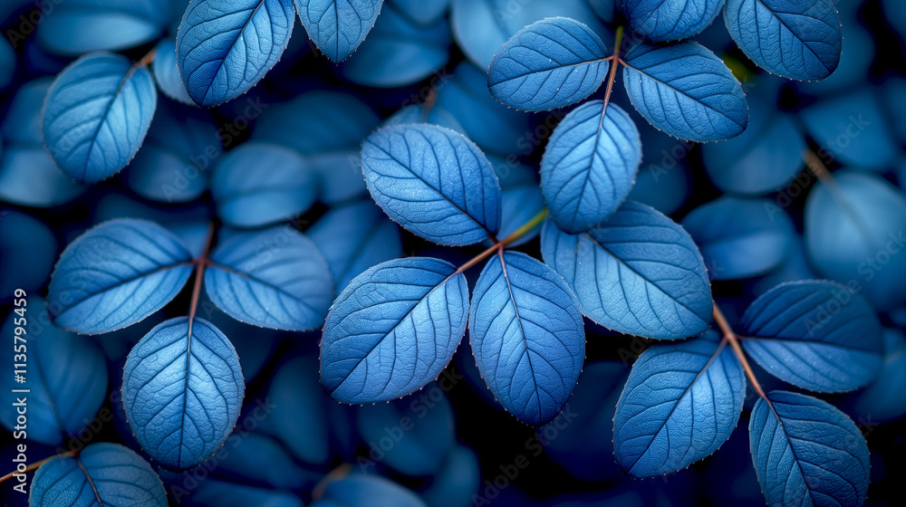Natural macro texture of beautiful leaves toned in blue and purple tones. Botanical Natural background Natural macro texture of beautiful leaves toned in blue and purple tones. Botanical Natural background
