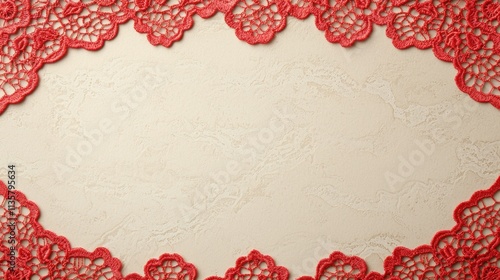 Lace border framing a blank space on a textured background.