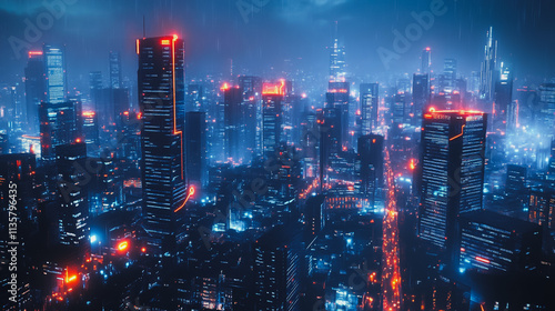 Wallpaper Mural Smart digital Innovation city with connection network reciprocity over the cityscape. of future smart wireless digital city and social media networking systems that connects people with in city Torontodigital.ca