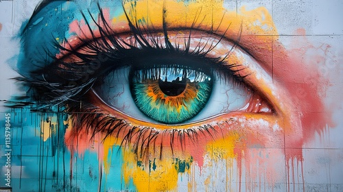 Vibrant Eye Mural: A Colorful Street Art Masterpiece