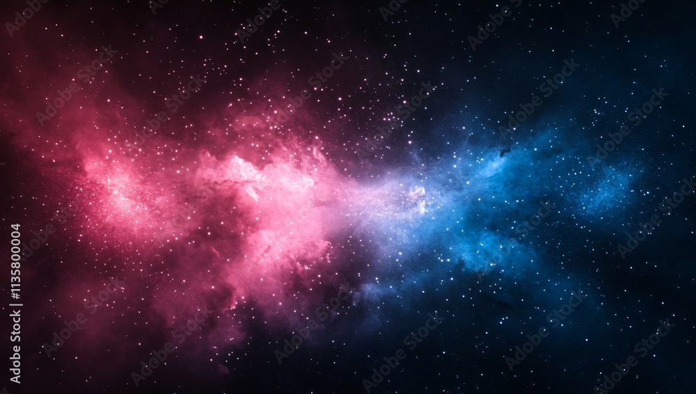 Fototapeta premium Cosmic Nebula Pink Blue Starry Night Sky Background